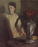 Edgar Degas The woman beside th vase oil painting